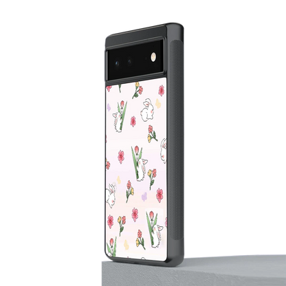 Bunny Bliss stylish phone case for google pixel 6 | glossy glass and slim fit