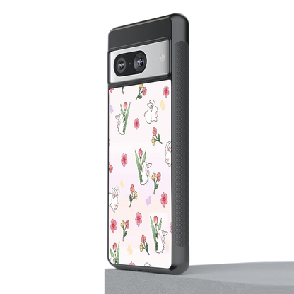 Bunny Bliss stylish phone case for google pixel 8 | glossy glass and slim fit