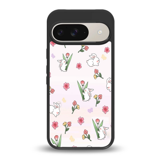 Bunny Bliss back phone cover | glass case for google pixel 9
