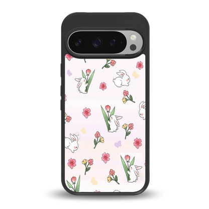 Bunny Bliss back phone cover | glass case for google pixel 9 pro