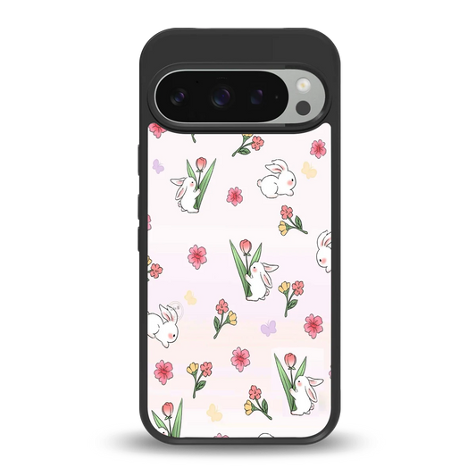 Bunny Bliss back phone cover | glass case for google pixel 9 pro xl