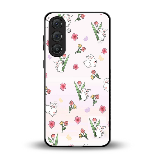 Bunny Bliss back phone cover | glass case for samsung galaxy m36 5g