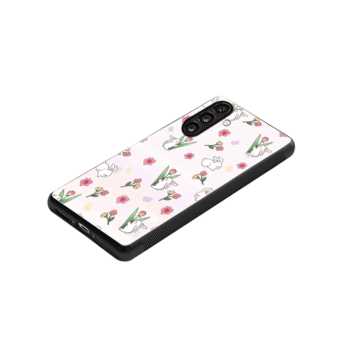 Bunny Bliss stylish phone case for samsung galaxy a55 5g | glossy glass and slim fit