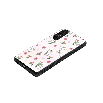 Bunny Bliss stylish phone case for samsung galaxy a55 5g | glossy glass and slim fit