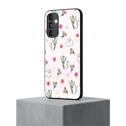 Bunny Bliss samsung galaxy m14 5g mobile cover | shockproof glass phone case