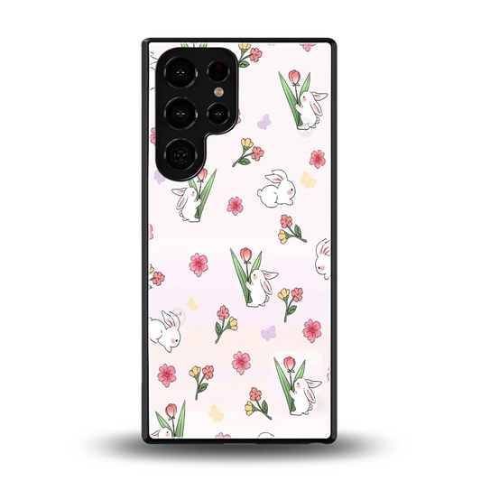 Bunny Bliss back phone cover | glass case for samsung galaxy s25 ultra