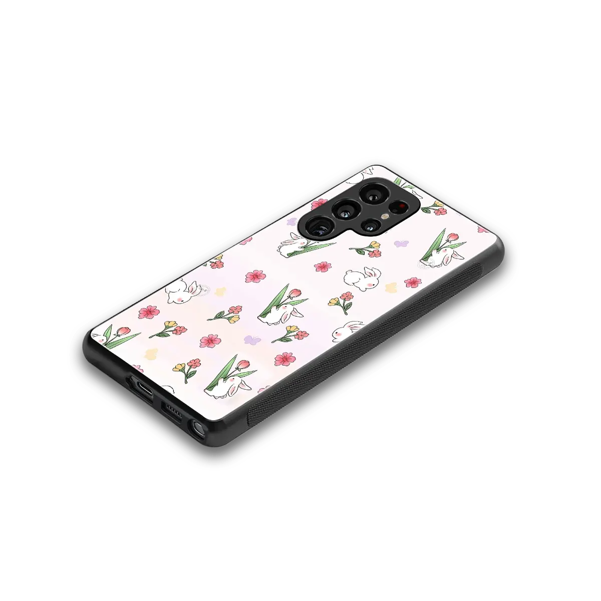 Bunny Bliss stylish phone case for samsung galaxy s25 ultra | glossy glass and slim fit