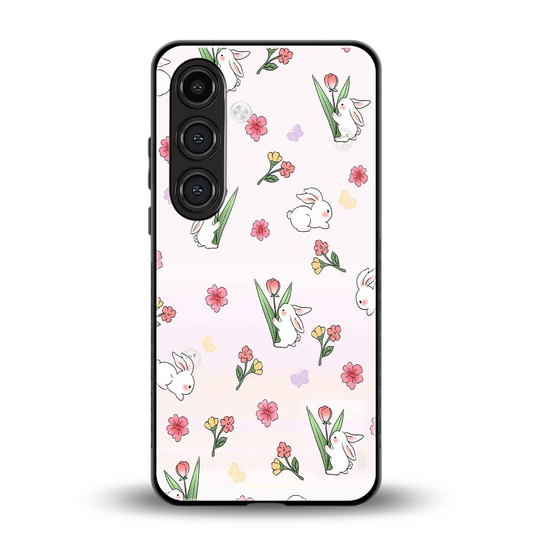 Bunny Bliss back phone cover | glass case for samsung galaxy s24
