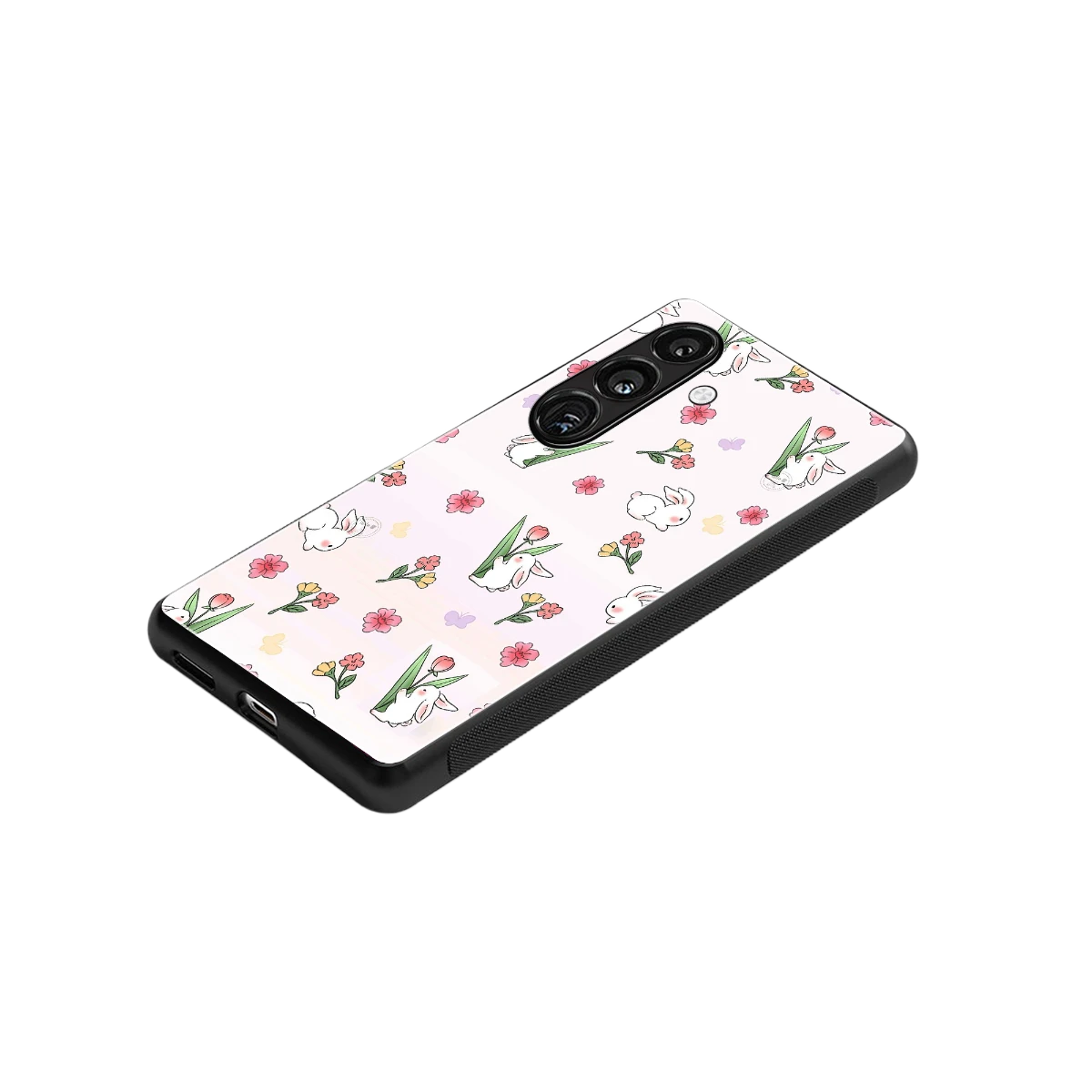 Bunny Bliss stylish phone case for samsung galaxy s25 | glossy glass and slim fit