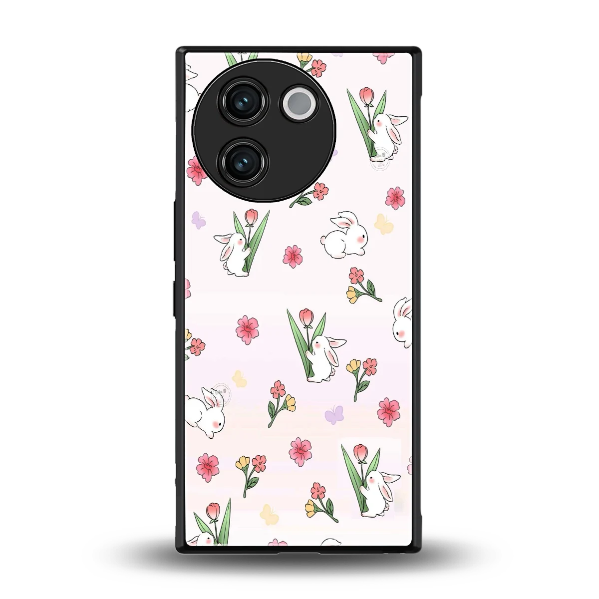 Bunny Bliss back phone cover | glass case for vivo v30e