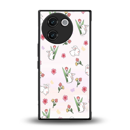 Bunny Bliss back phone cover | glass case for vivo v30e