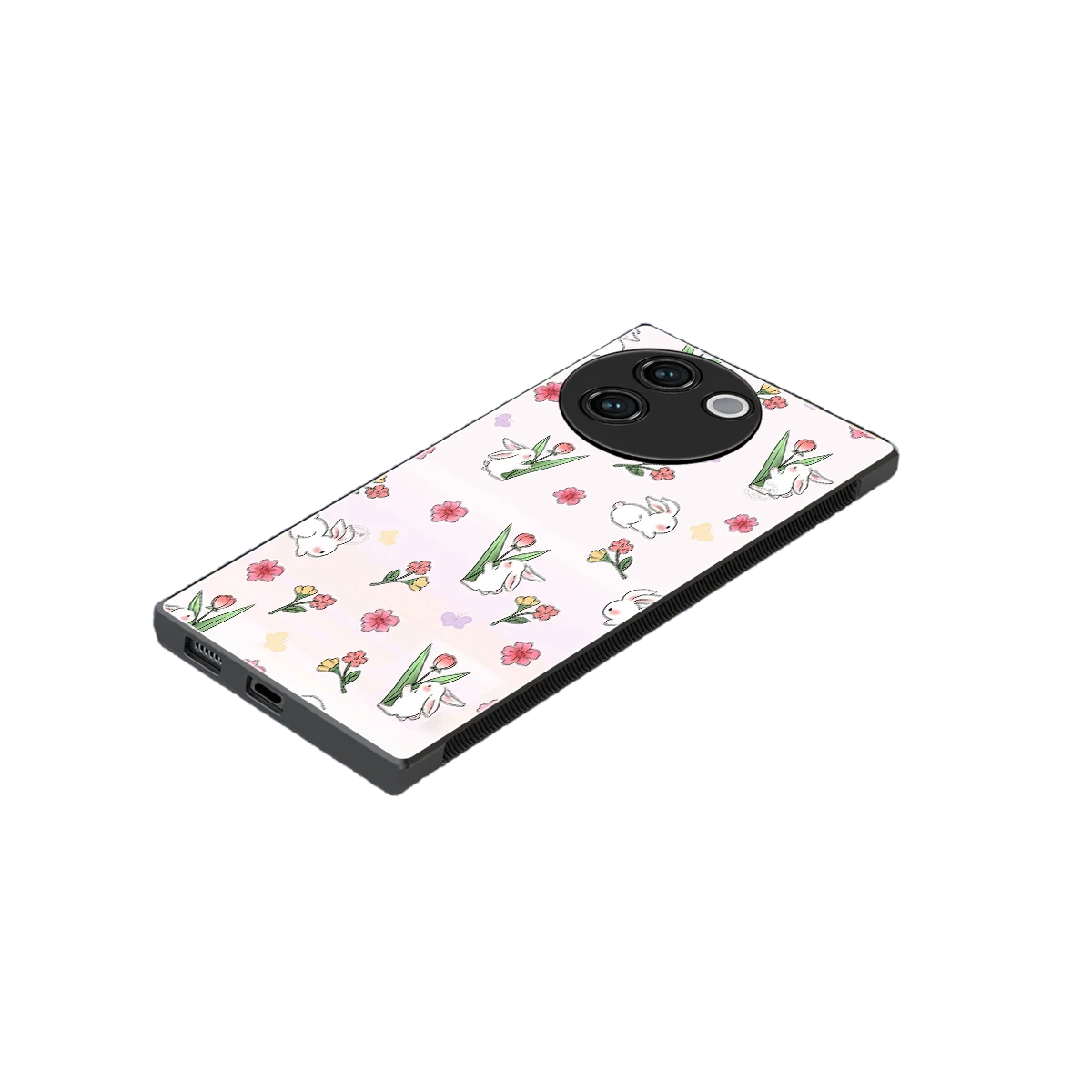 Bunny Bliss stylish phone case for vivo v30e | glossy glass and slim fit