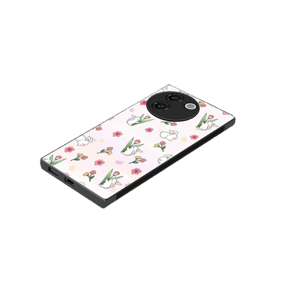 Bunny Bliss stylish phone case for vivo v30e | glossy glass and slim fit