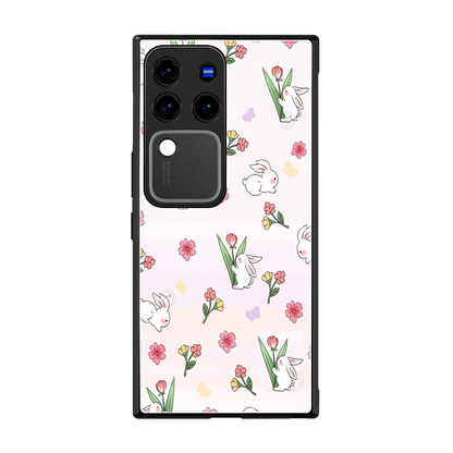 Bunny Bliss back phone cover | glass case forvivo v30 pro
