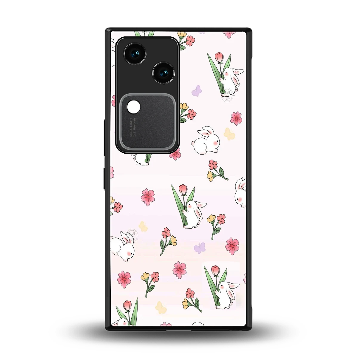 Bunny Bliss back phone cover | glass case for vivo v30
