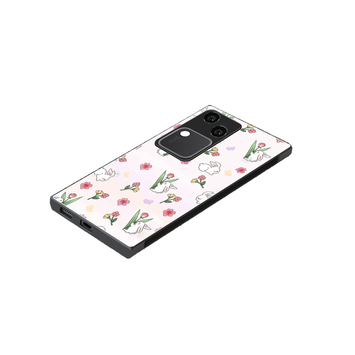 Bunny Bliss stylish phone case for vivo v30 | glossy glass and slim fit