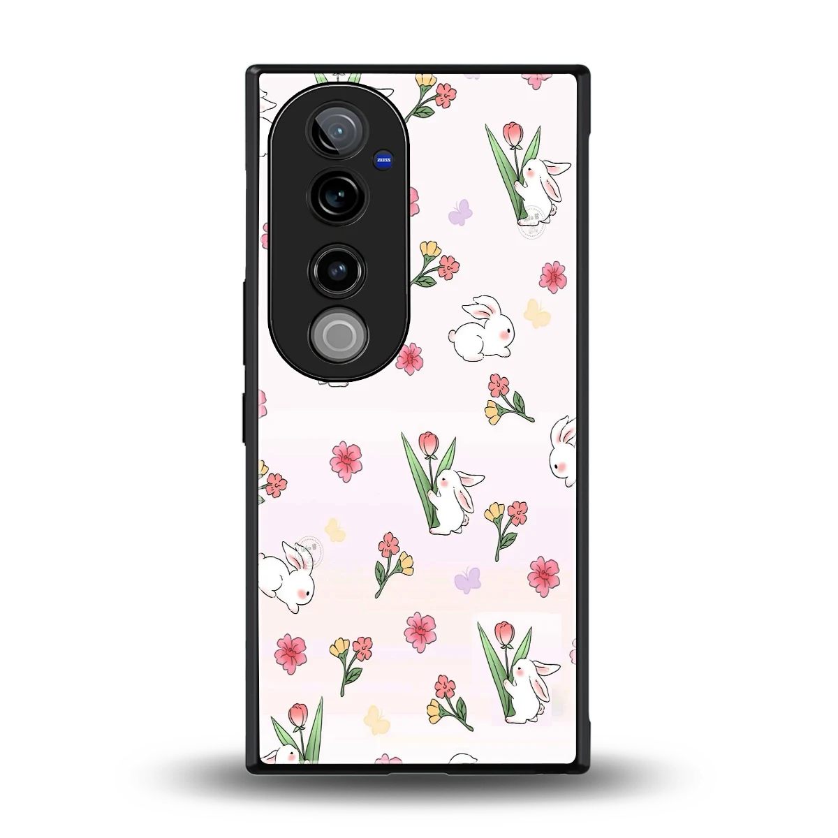 Bunny Bliss back phone cover | glass case for vivo v40 pro