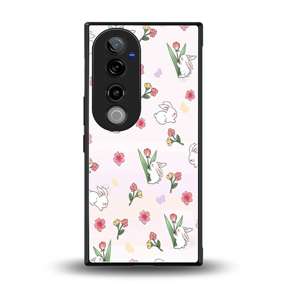 Bunny Bliss back phone cover | glass case for vivo v40 pro