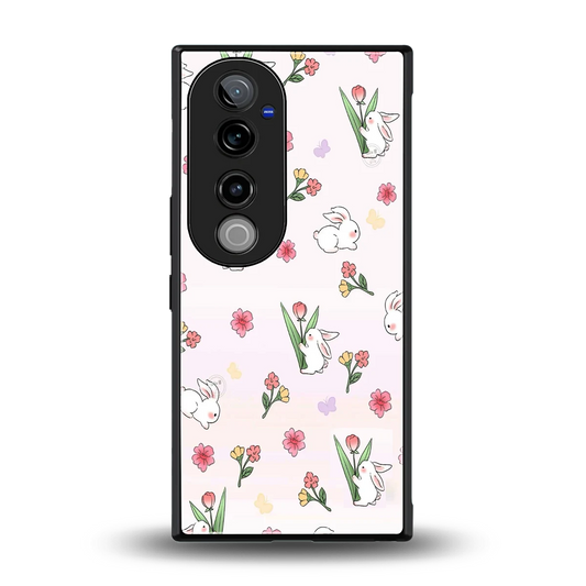 Bunny Bliss back phone cover | glass case for vivo v40 pro