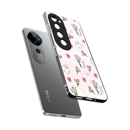 Bunny Bliss sleek vivo v40 pro cover with tempered glass back and TPU edges