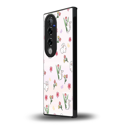 Bunny Bliss vivo v40 pro mobile cover | shockproof glass phone case