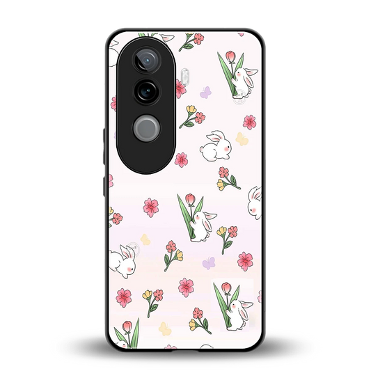 Bunny Bliss back phone cover | glass case for vivo v40e