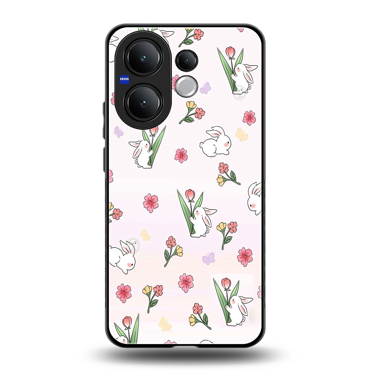 Bunny Bliss back phone cover | glass case for vivo v60