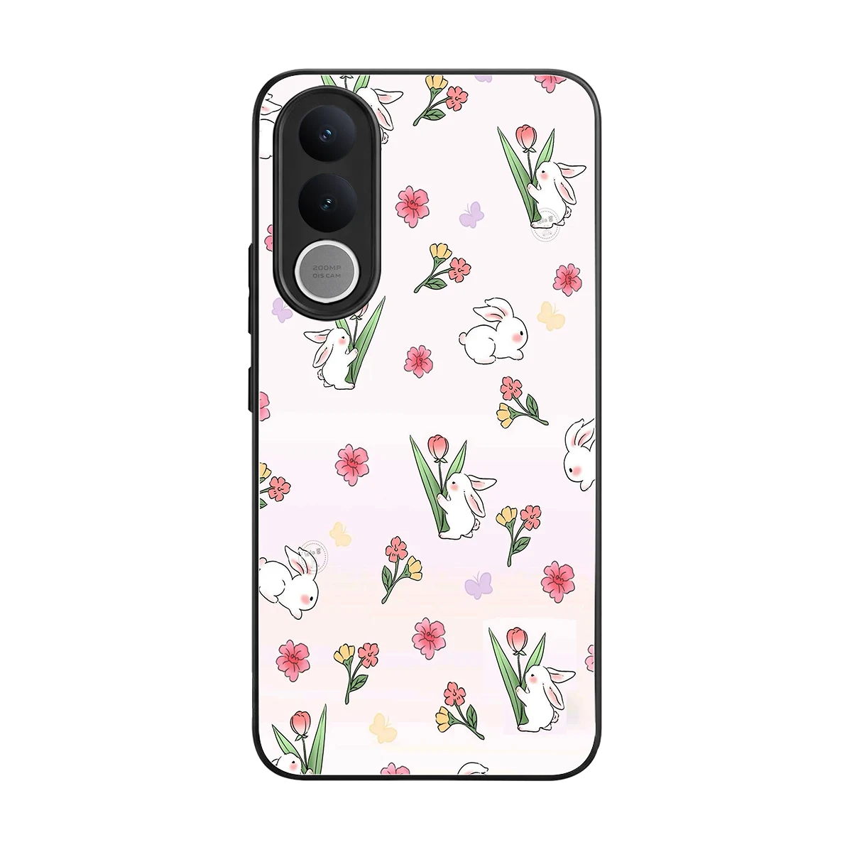 Bunny Bliss back phone cover | glass case for vivo v70 fe
