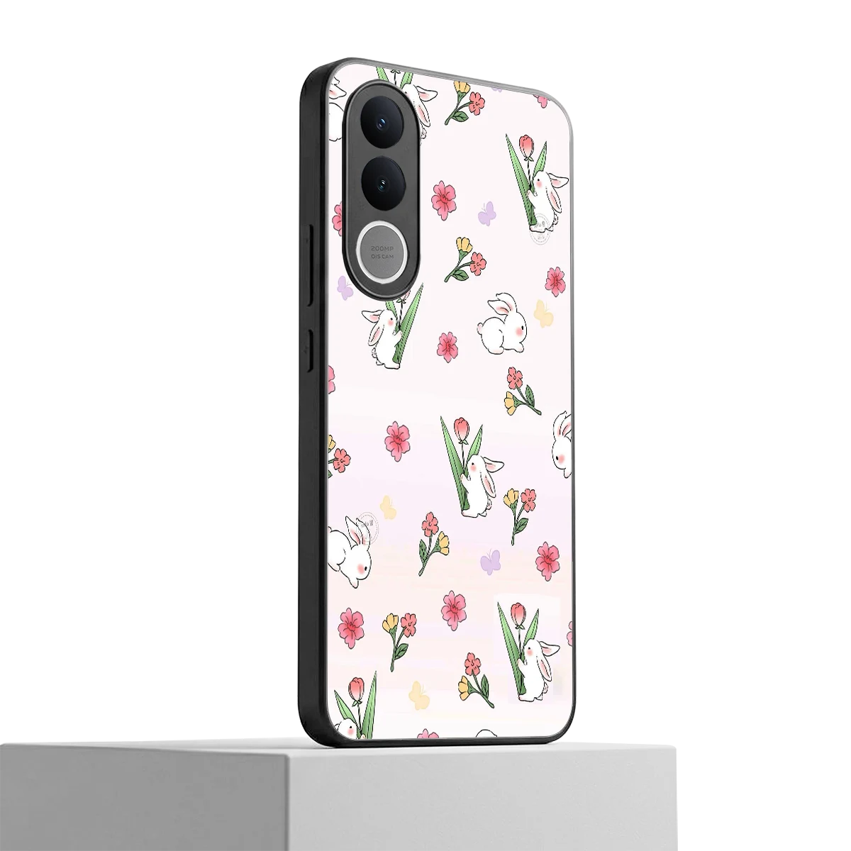 Bunny Bliss vivo v70 fe mobile cover | shockproof glass phone case