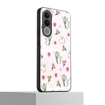 Bunny Bliss vivo v70 fe mobile cover | shockproof glass phone case