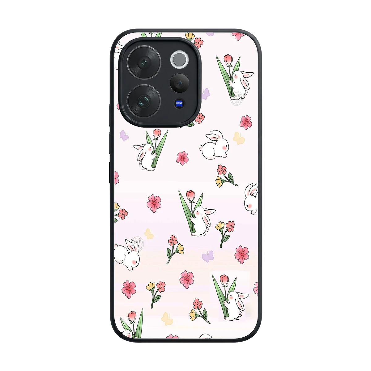 Bunny Bliss back phone cover | glass case for vivo v70 elite
