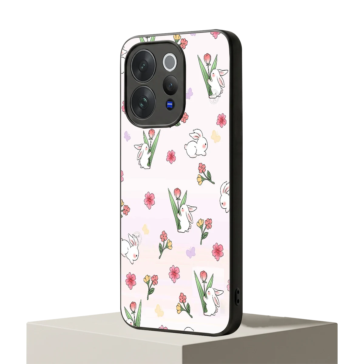 Bunny Bliss vivo v70 mobile cover | shockproof glass phone case