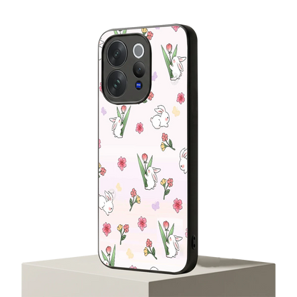 Bunny Bliss vivo v70 mobile cover | shockproof glass phone case