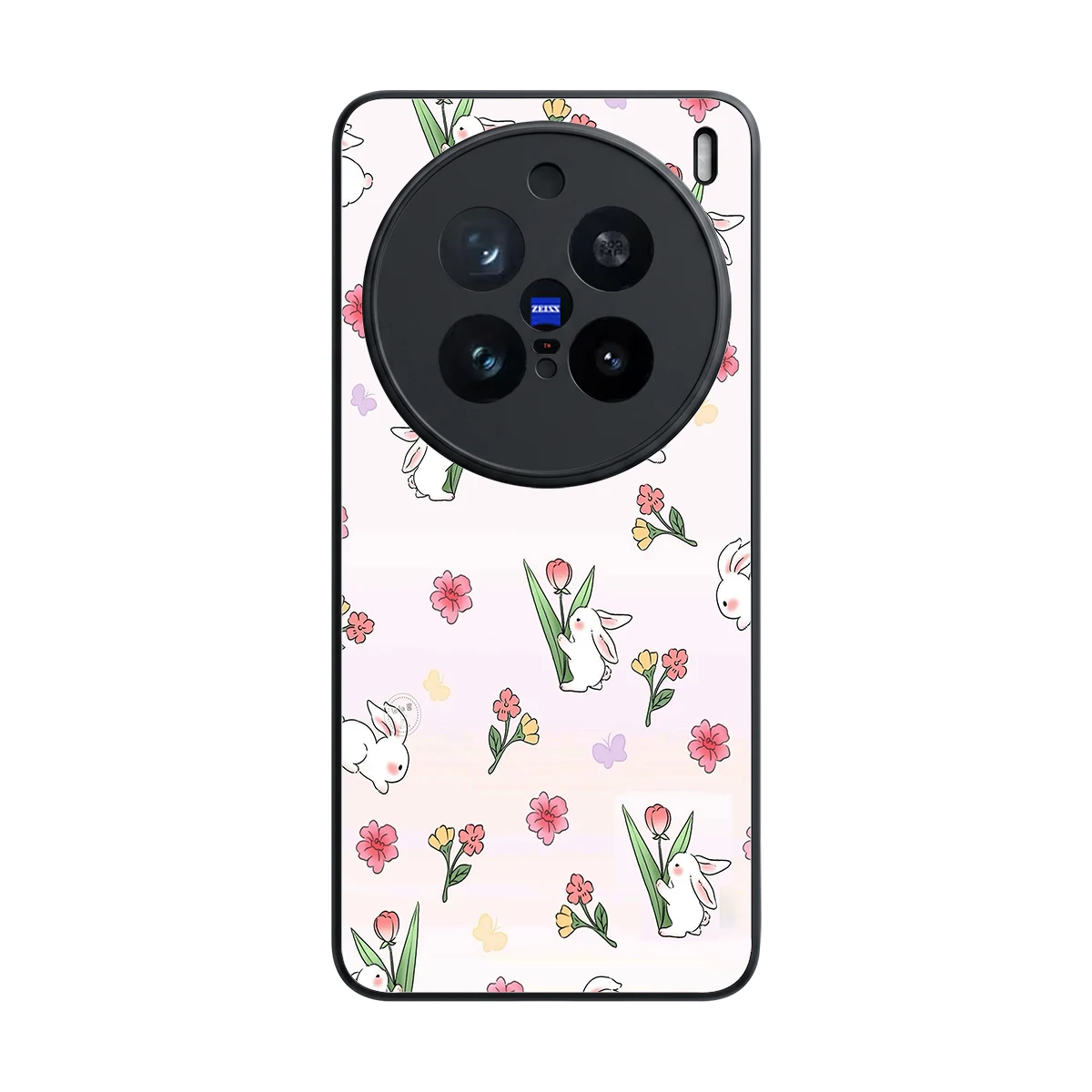 Bunny Bliss back phone cover | glass case for vivo x200 pro