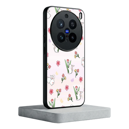 Bunny Bliss vivo x200 pro mobile cover | shockproof glass phone case