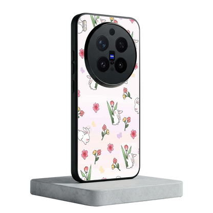 Bunny Bliss vivo x300 pro mobile cover | shockproof glass phone case