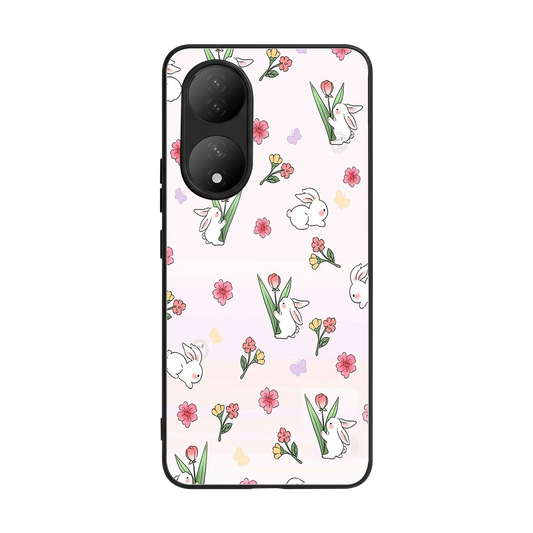 Bunny Bliss back phone cover | glass case for Vivo-y100