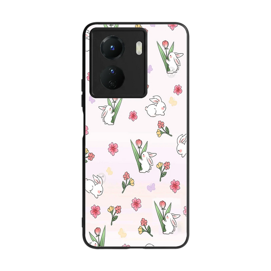 Bunny Bliss back phone cover | glass case for vivo y16