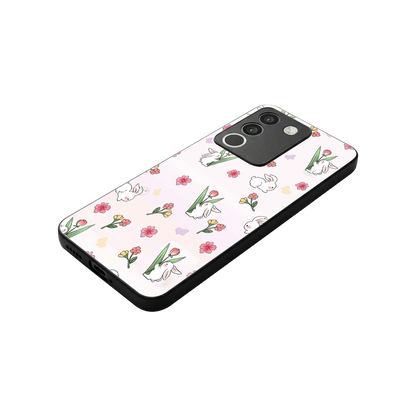 Bunny Bliss stylish phone case for vivo y200 5g | glossy glass and slim fit