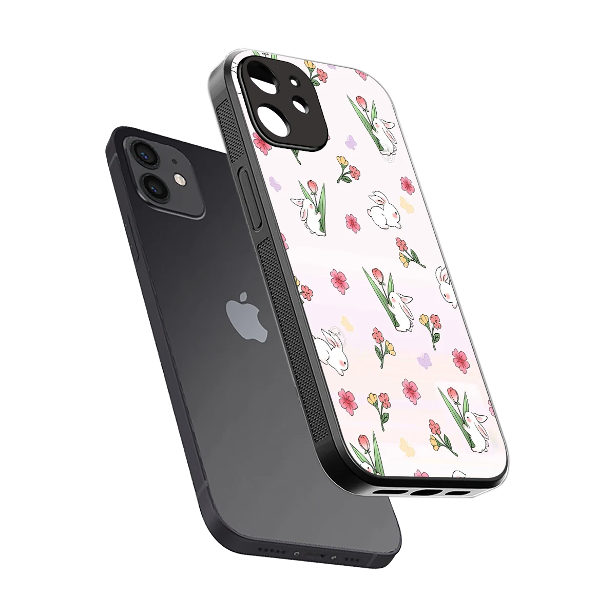 Bunny Bliss sleek iphone 11 cover with tempered glass back and TPU edges