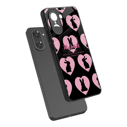 Bunny Love sleek oneplus nord ce5 5g cover with tempered glass back and TPU edges