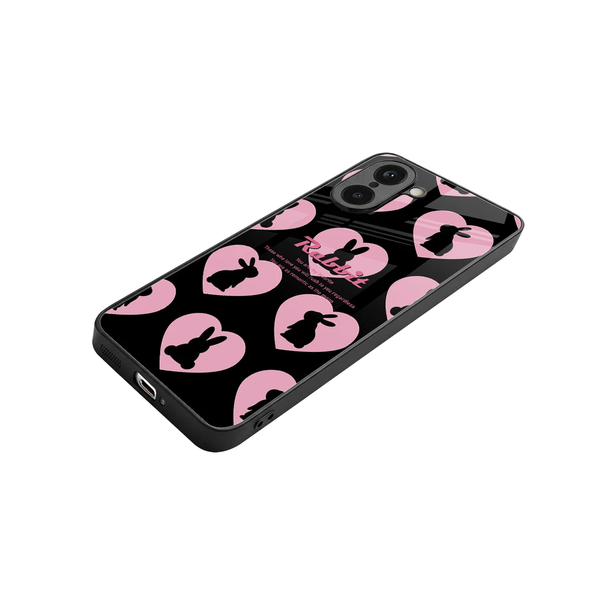 Bunny Love stylish phone case for oneplus nord ce5 5g | glossy glass and slim fit