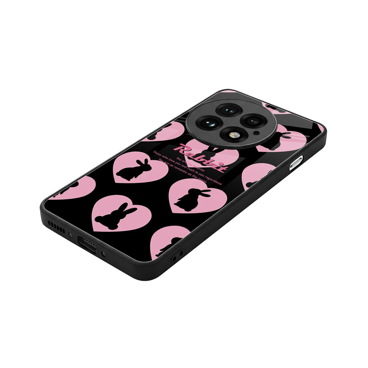 Bunny Love stylish phone case for oneplus 13 | glossy glass and slim fit