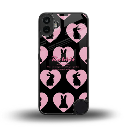 Bunny Love back phone cover | glass case for cmf nothing phone 1