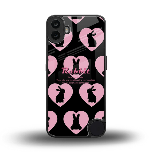 Bunny Love back phone cover | glass case for cmf nothing phone 1