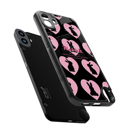 Bunny Love sleek cmf nothing phone 1 cover with tempered glass back and TPU edges