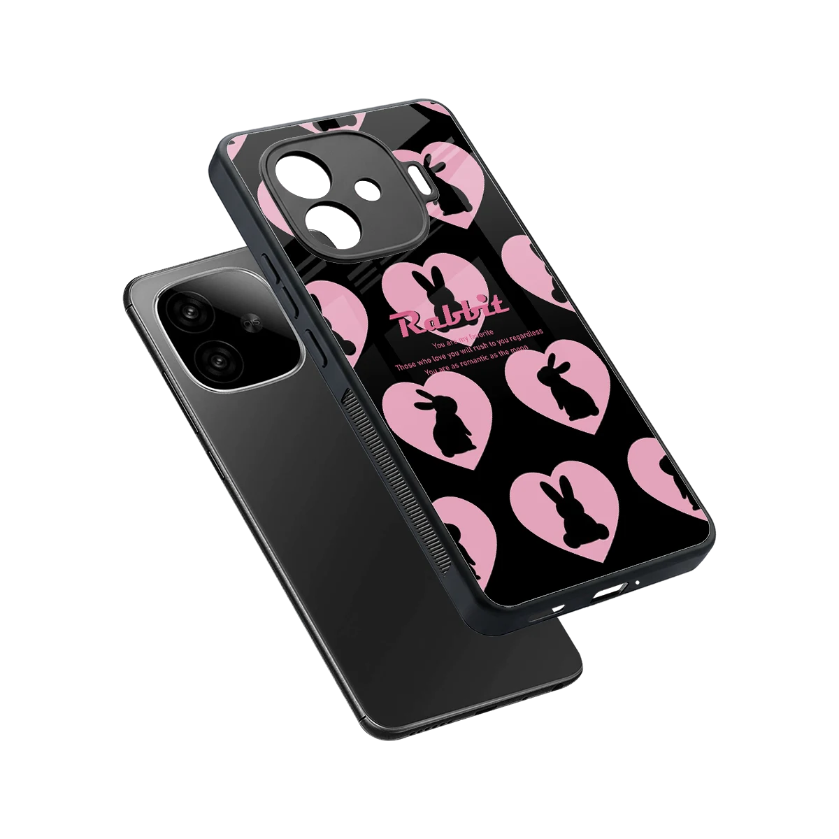 Bunny Love sleek iqoo neo 10r 5g cover with tempered glass back and TPU edges