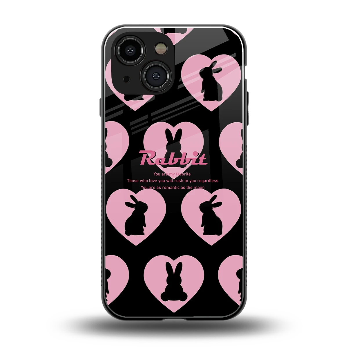 Bunny Love back phone cover | glass case for iphone 13 mini
