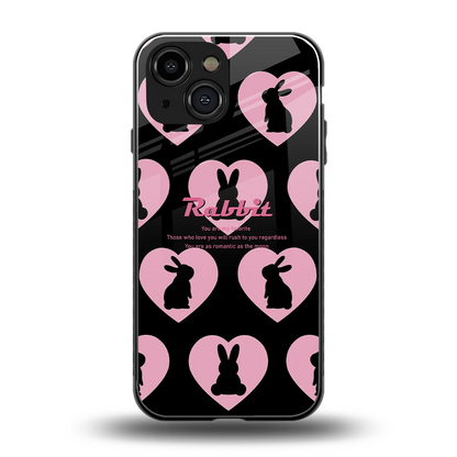 Bunny Love back phone cover | glass case for iphone 13 mini