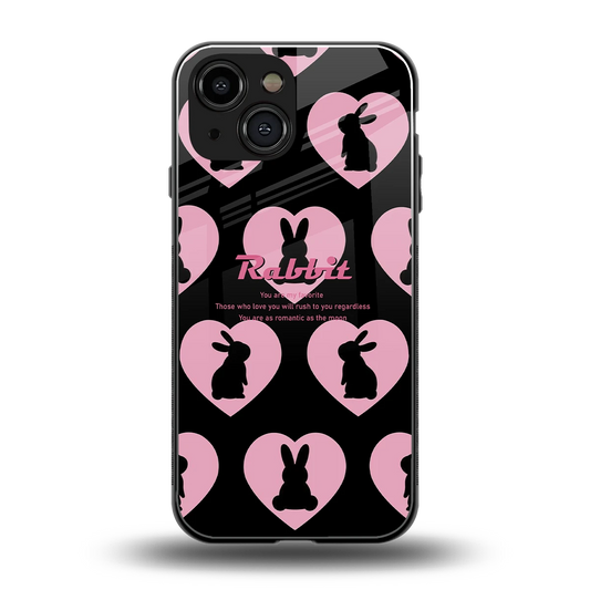 Bunny Love back phone cover | glass case for iphone 13 mini